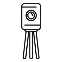 Stand limit control speed icon outline vector. Road traffic cam vector