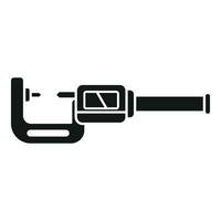 Digital micrometer ruler icon simple vector. Laboratory tool vector