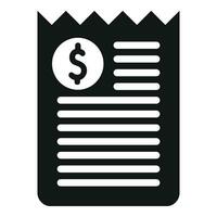 Bill paper icon simple vector. Screen information vector