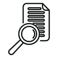 Search doc record icon outline vector. Invoice database vector