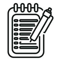 Write clipboard screen icon outline vector. Tally information vector