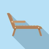 Wooden deck icon flat vector. Outdoor furniture vector