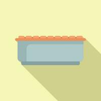 Park outdoor bench icon flat vector. Outdoor furniture vector