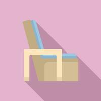 Dining recliner chair icon flat vector. Deck chair vector