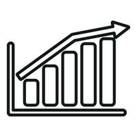 Graph chart file icon outline vector. Desk document vector