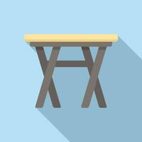 Wooden table icon flat vector. Yard plan vector