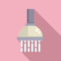 Water drops bathroom icon flat vector. Shower head vector