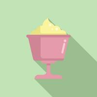 sabor bebida hielo crema icono plano vector. helado gofre vector