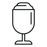 Glass food dish icon outline vector. Gelato shake frozen vector