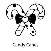 Grab this outline icon of candy canes vector