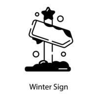 Editable linear icon of winter sign vector