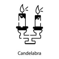 Trendy linear icon depicting a candelabra vector