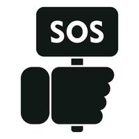 Sos banner hand icon simple vector. Health disaster vector