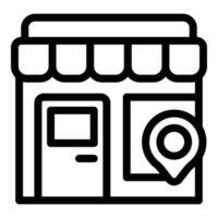 Street kiosk icon outline vector. Grocery retail store vector