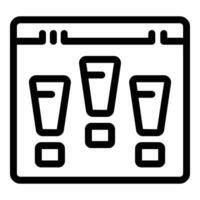 It beta verification icon outline vector. Debugging trial version vector