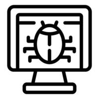 Software debugging app icon outline vector. Quality assurance script vector