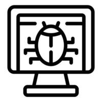 Software debugging app icon outline vector. Quality assurance script vector