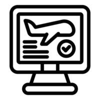 Airplane flight control icon outline vector. Passenger boarding counter vector