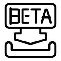 beta versión Introducción icono contorno vector. lanzamiento prueba versión vector