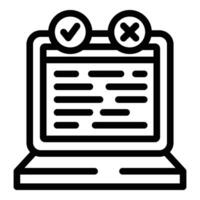 Beta version evaluation icon outline vector. Release live platform vector