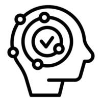 Decision brainstorming icon outline vector. Human intellectual choosing solution vector