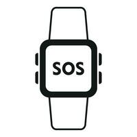 llamada de socorro reloj inteligente señal icono sencillo vector. número la seguridad vector