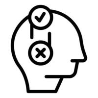 Mindset dilemma icon outline vector. Human intellectual mind vector