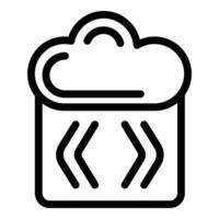 nube beta versión icono contorno vector. nube informática lanzamiento vector