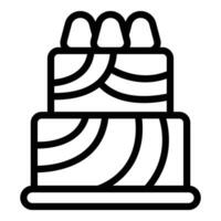 Chocolate wedding cake icon outline vector. Bridal marriage dessert vector