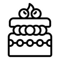 Celebratory pastry icon outline vector. Wedding sweet cake vector