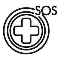 Sos medical help icon outline vector. Protection danger vector