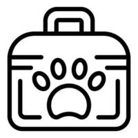 Cat carry suitcase icon outline vector. Pet carrier handbag vector