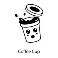 Check out this cute line style icon of a coffee cup vector