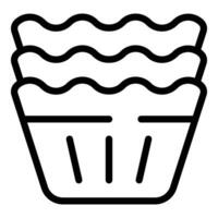 Muffin baking cups icon outline vector. Cookie bakeware forms vector