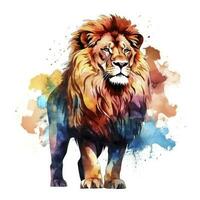 AI generated Watercolor Lion on a white background. For T-shirt Design. AI Generated photo