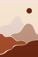 Boho Background Illustration. Abstract Landscape Background vector