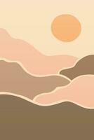 Boho Background Illustration. Abstract Landscape Background vector