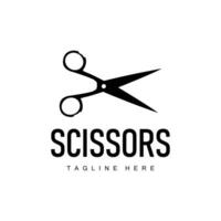 Barber tool scissors logo cutting tool vector, scissors simple background icon symbol design vector