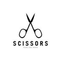 Barber tool scissors logo cutting tool vector, scissors simple background icon symbol design vector