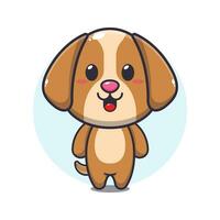 Cute dog cartoon vector illustration.