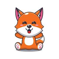 Cute fox cartoon vector illustration.