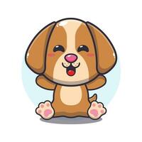 Cute dog cartoon vector illustration.