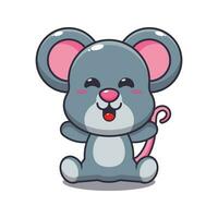 Cute mouse cartoon vector illustration.