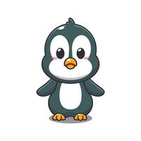 Cute penguin cartoon vector illustration.