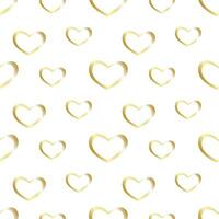 Seamless pattern with gold heart vector