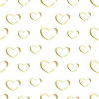 Seamless pattern with gold heart vector