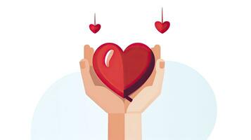 ai generado minimalista ui ilustración de un sangre donación brazo con un corazón para mundo salud día foto