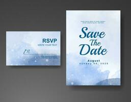 Wedding invitation with abstract watercolor background vector