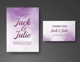 Wedding invitation with abstract watercolor background vector