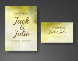 Wedding invitation with abstract watercolor background vector